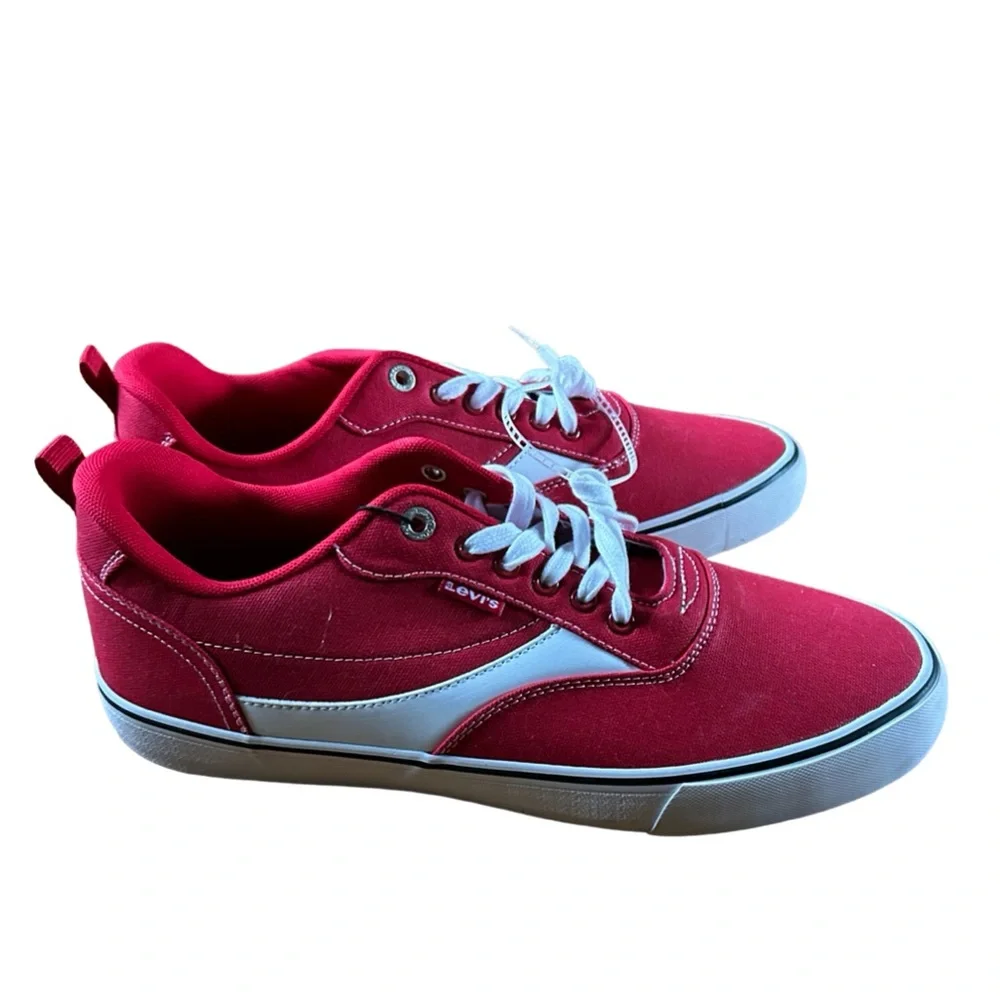 Men’s Levi’s Red White Canvas Sneakers Size 12 ASO Stranger Things